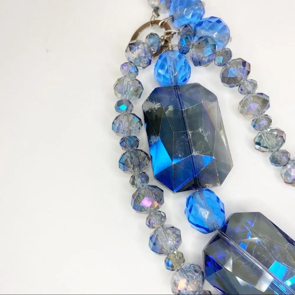 Blue Glass Statement Necklace